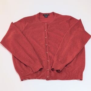 Croft Barrow Women's Rich Red Cardigan Sweater 3X Elevated Basic Quiet Luxury
